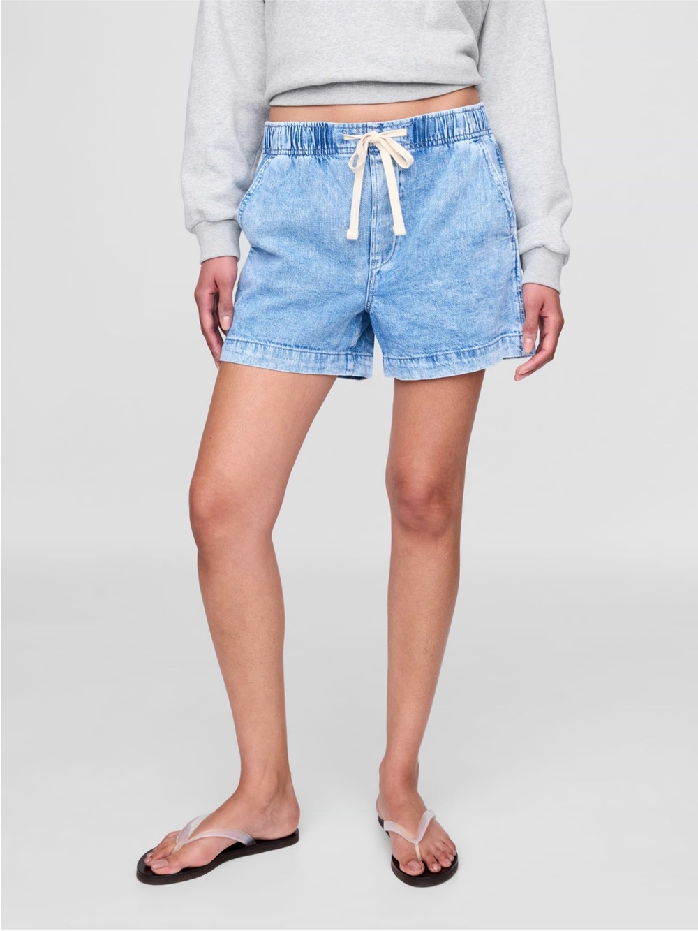 GAP Light Blue Denim Drawstring Women's Shorts